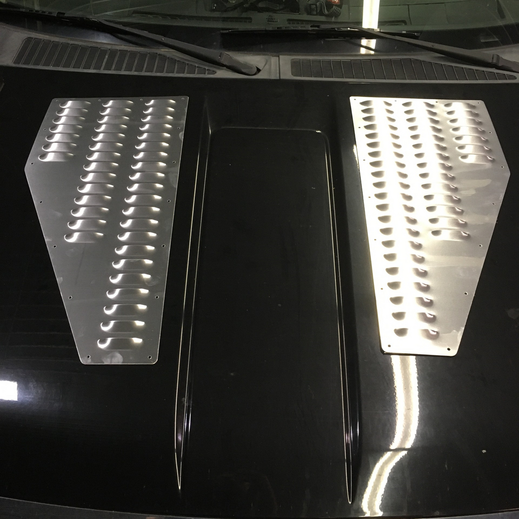 Bolt-On Hood Louves I Aluminum Sheet Metal Panel Set W Stainless
