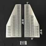 USA Handcrafted - Aluminum 3 Row Taper - Bolt-On Hood Louver Panels Set - Aluminum Vent Cooling Kit - w/SS Hardware